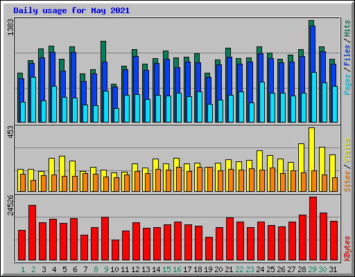 Daily usage for May 2021