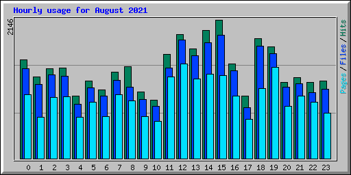 Hourly usage for August 2021