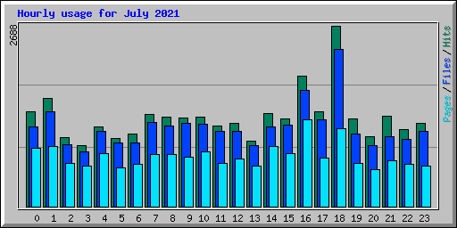 Hourly usage for July 2021