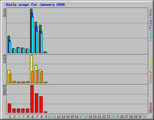 Daily usage for January 2026