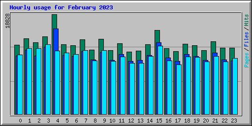 Hourly usage for February 2023