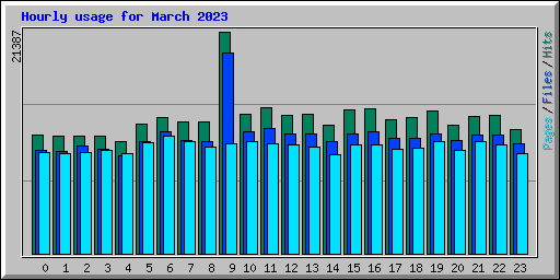 Hourly usage for March 2023