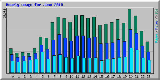 Hourly usage for June 2019
