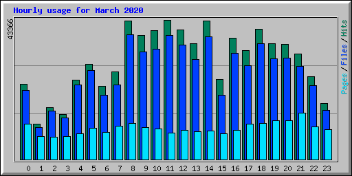 Hourly usage for March 2020