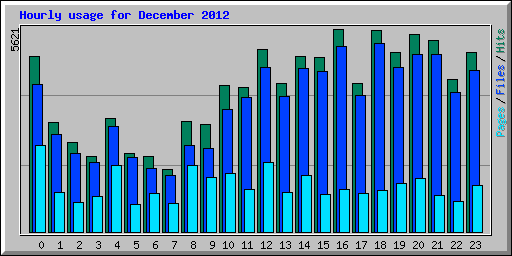 Hourly usage for December 2012