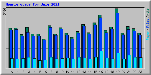 Hourly usage for July 2021