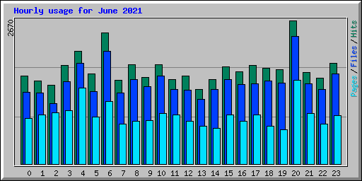 Hourly usage for June 2021