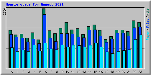 Hourly usage for August 2021